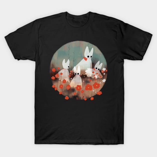 Ghost Bunnies picnic T-Shirt by Magcelium